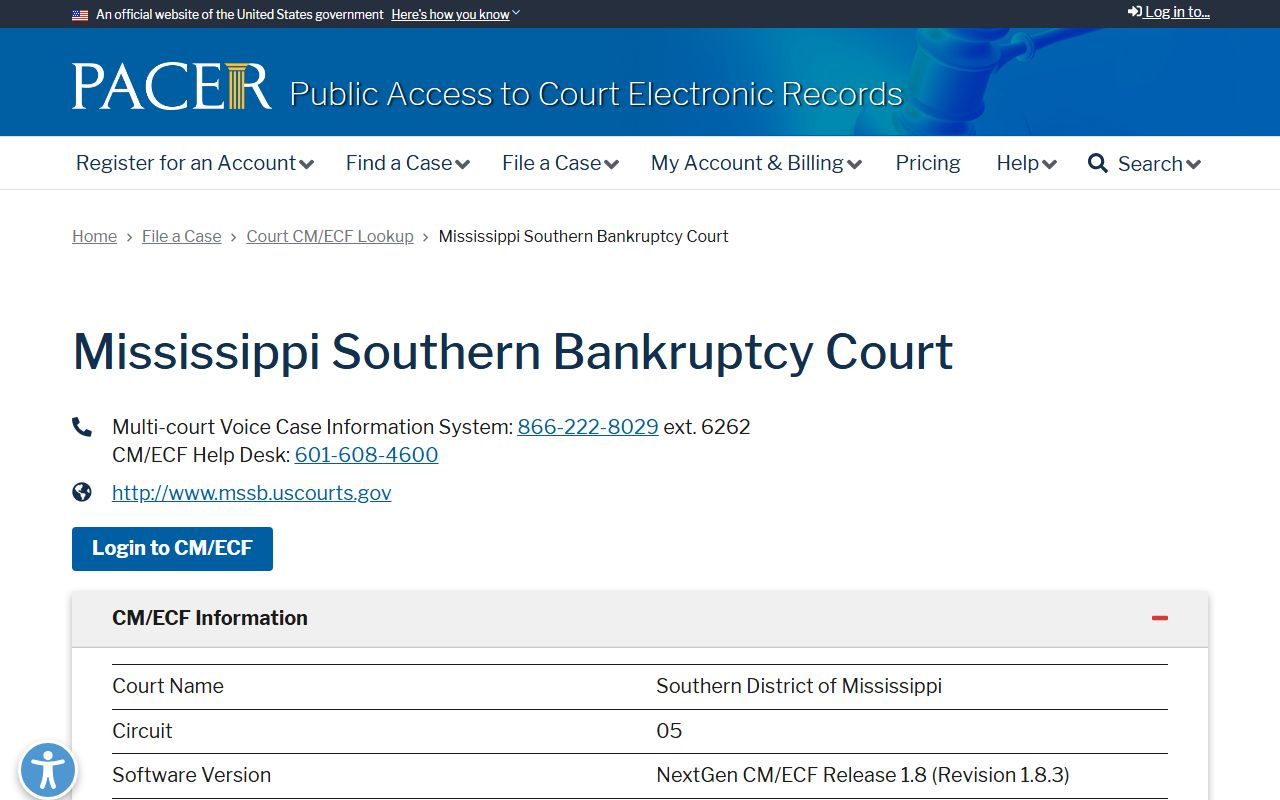 PACER CM/ECF lookup for Madison County federal bankruptcy court dockets