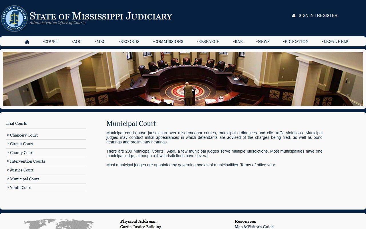 Mississippi municipal court overview that applies to Madison County city court records